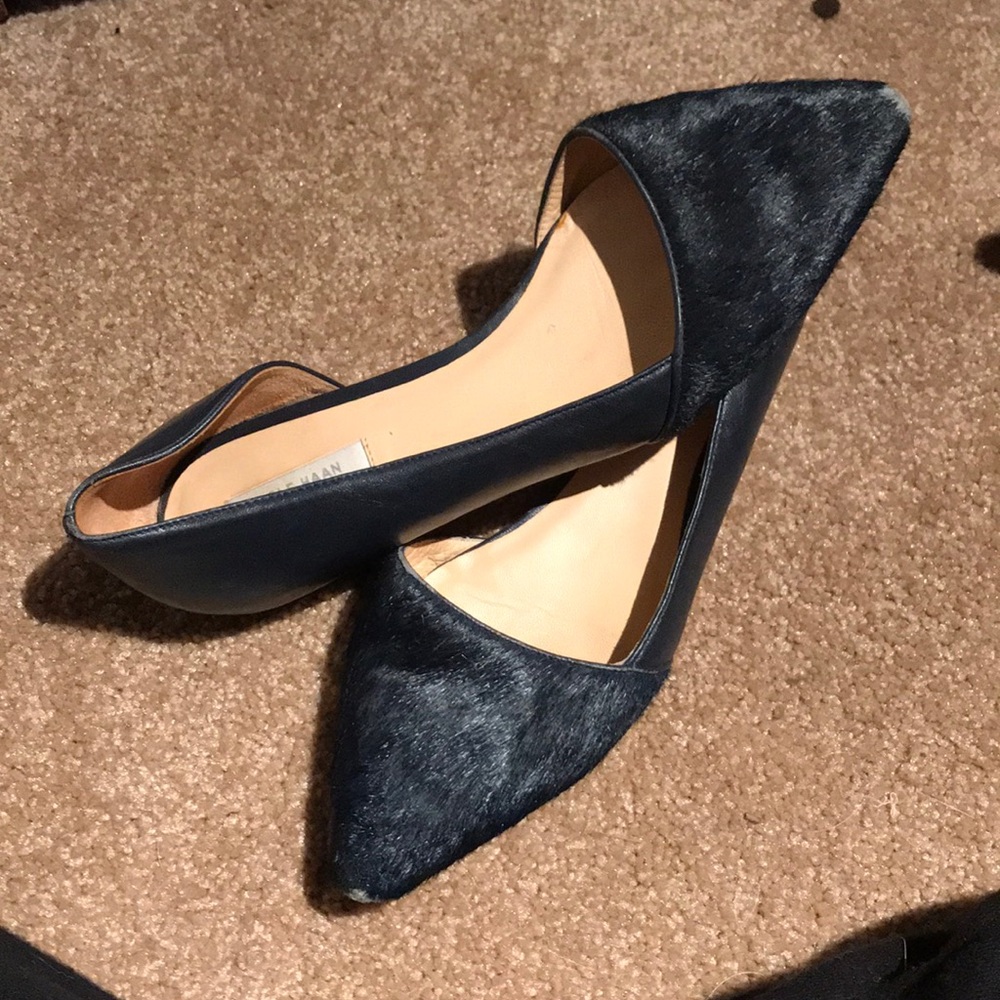 Cole Haan Blue Amalia Leather Haircalf Flats